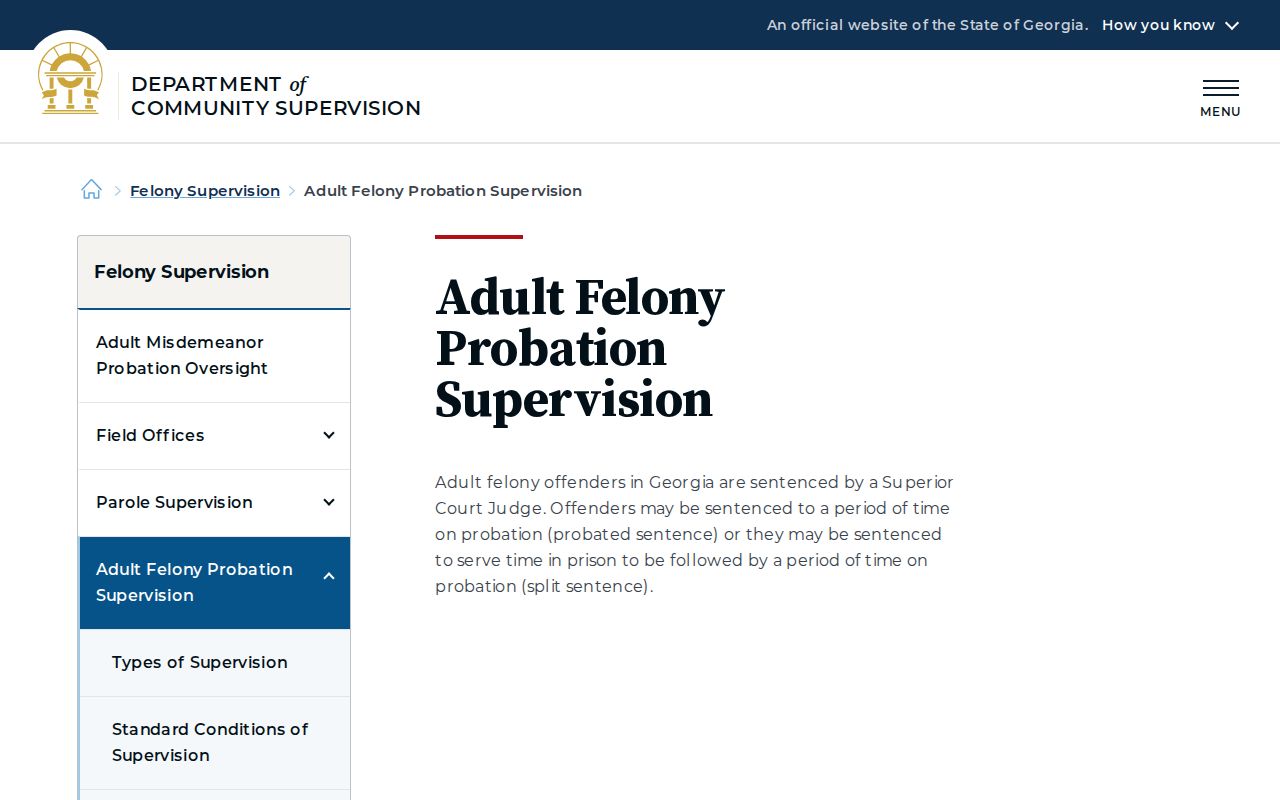 DCS supervision after Valdosta Transitional Center release